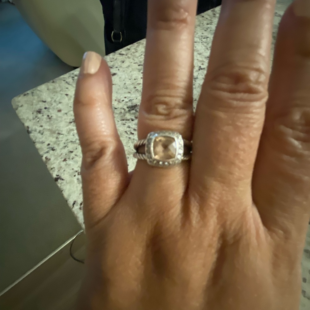 David Yurman Morganite ring with diamonds
